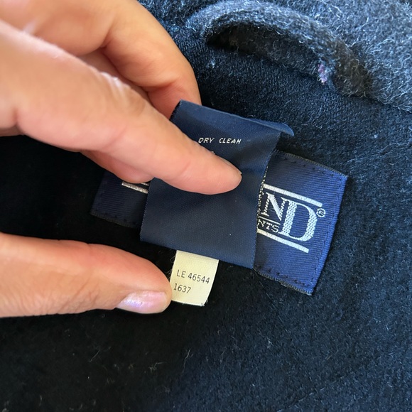 Vintage Lands' End 100% Wool Toggle Duffle Coat Men’s XLT Gray Thinsulate Hooded - Picture 6 of 15